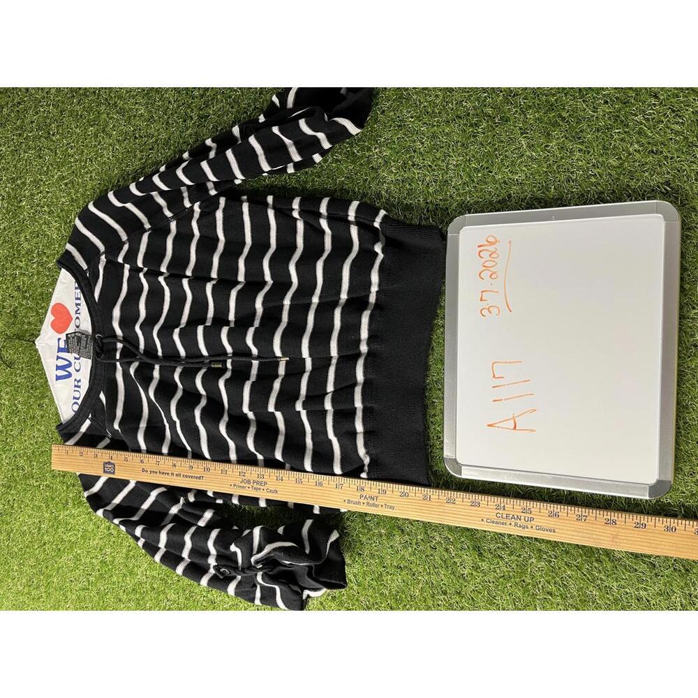 Grace Elements L Striped Pullover Sweater Drawstr… - image 1